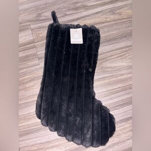 Ashland Black Faux Fur Holiday Stocking